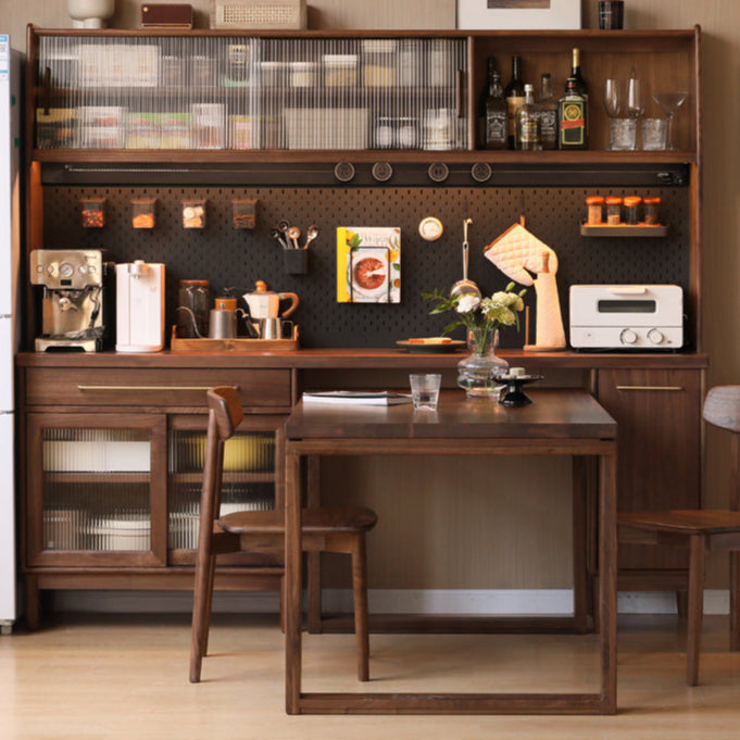 Premium Black Walnut Multi-Function Storage Sideboard - Modern Entryway Console Table with Drawers & Shelves - Perfect for Living Room, Dining Room, or Hallway Organization