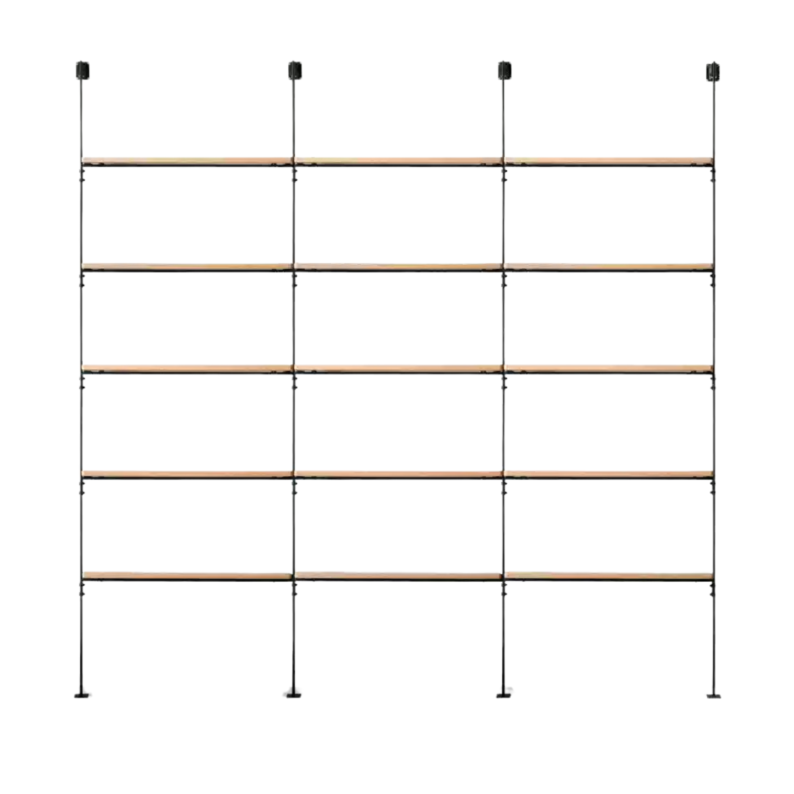 85x9.8x87.8 inch / 216x25x223 cm / natural wood color / three rows without drawers