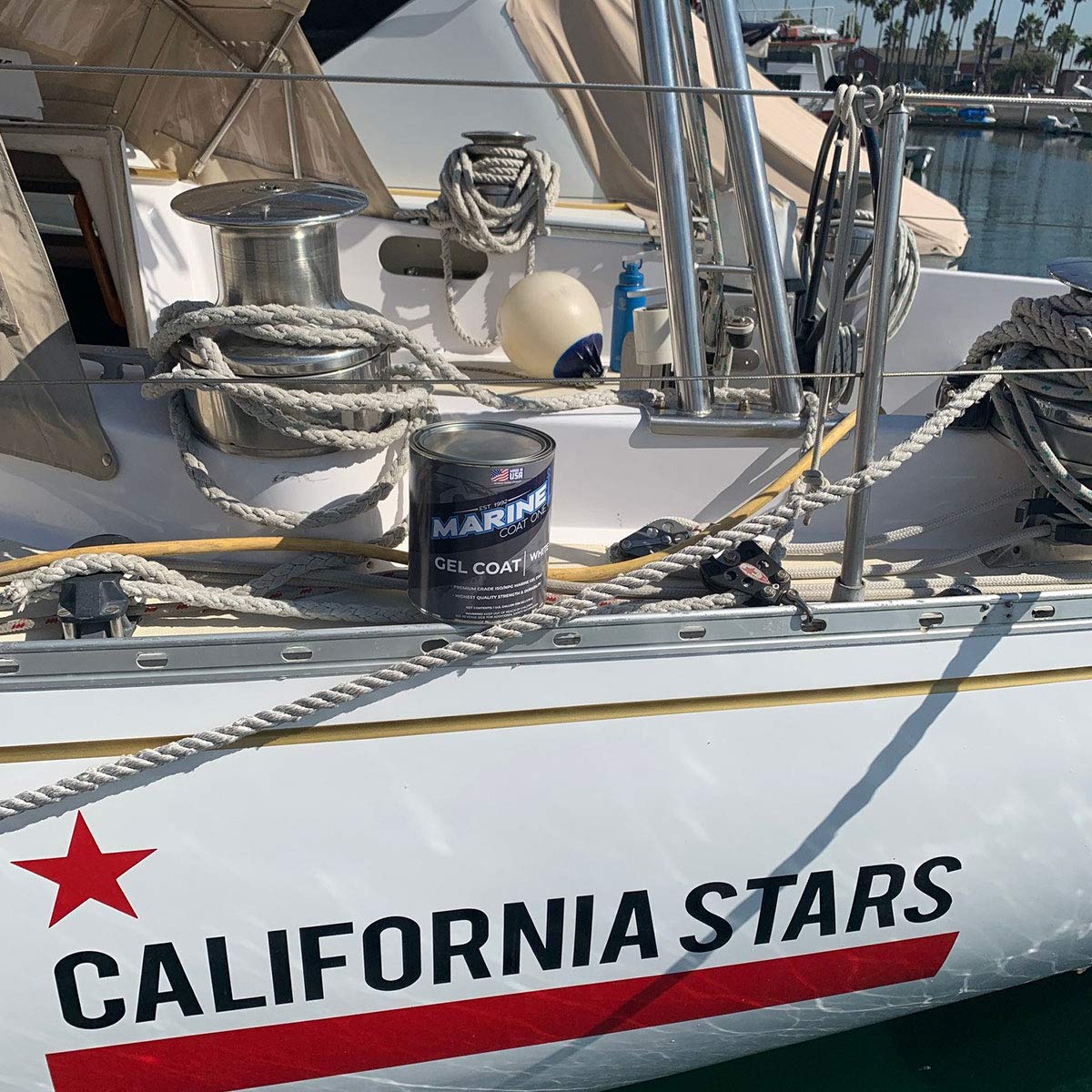 Premium Marine Gelcoat - MarineCoat One (Black, Wax-Free, 1 Gallon) | High-Gloss Boat Hull Repair & Protection for Fiberglass, Yachts & Marine Surfaces