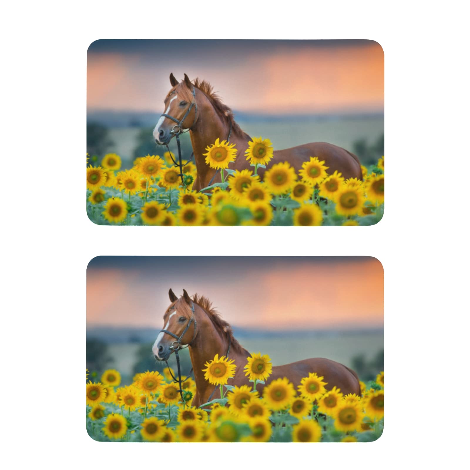 Sunflower Horse Refrigerator Magnets - PVC Rectangle Kitchen Fridge Magnets for Home, Office & Dishwasher Decor | Perfect for Adding Charm to Your Kitchen, Office or Gift Giving