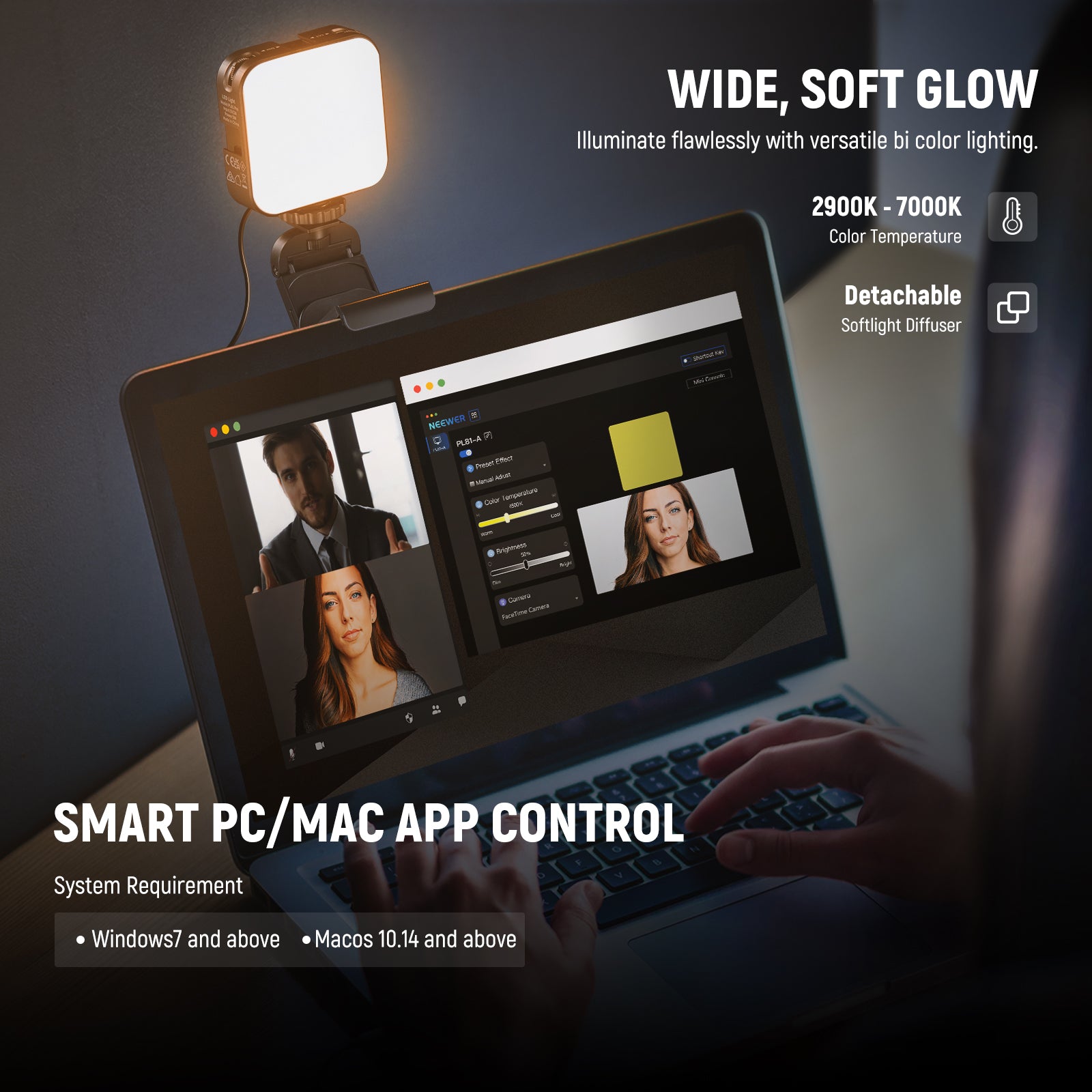 Neewer PL81 Pro Professional LED Streaming Light Panel - Dimmable 5600K Daylight for YouTube, Twitch, TikTok Live Streaming & Video Recording
