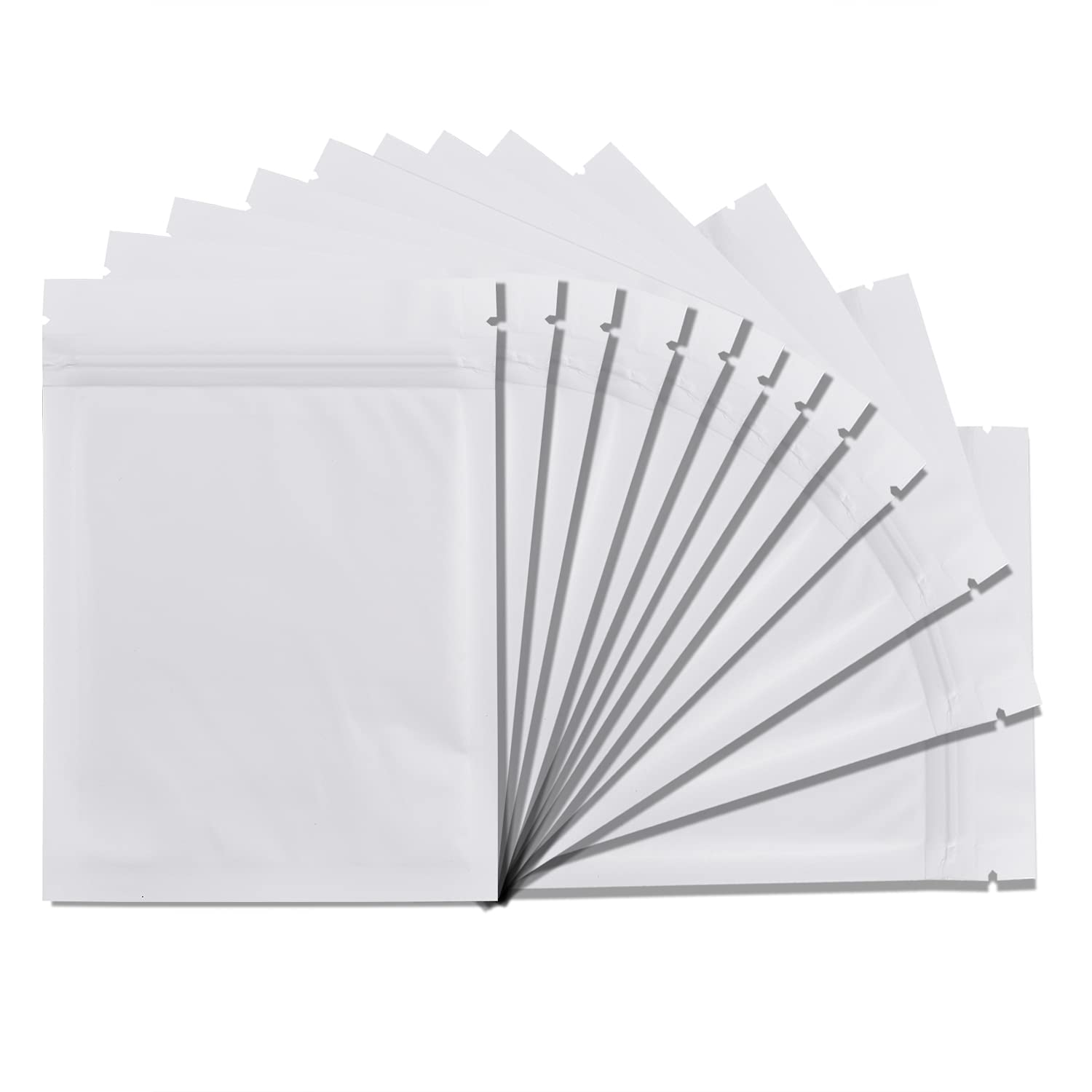100 Pack 5.9 x 8.7 Inch Mylar Bags - Resealable Smell Proof Foil Pouch with Clear Window | Food Storage, Weed Preservation & Travel Organizer | Airtight Flat Bags for Coffee, Tea, Herbs & Snacks