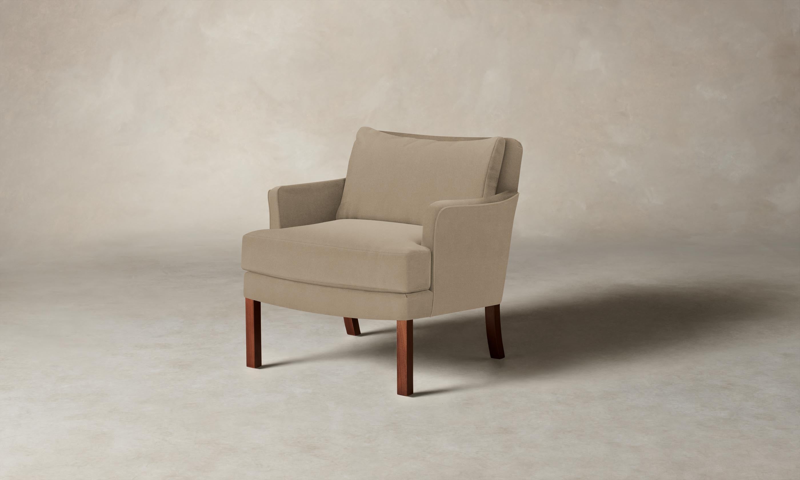 Kaye Performance Velvet Taupe Accent Chair - Modern Upholstered Lounge Chair for Living Room, Bedroom, or Office Decor