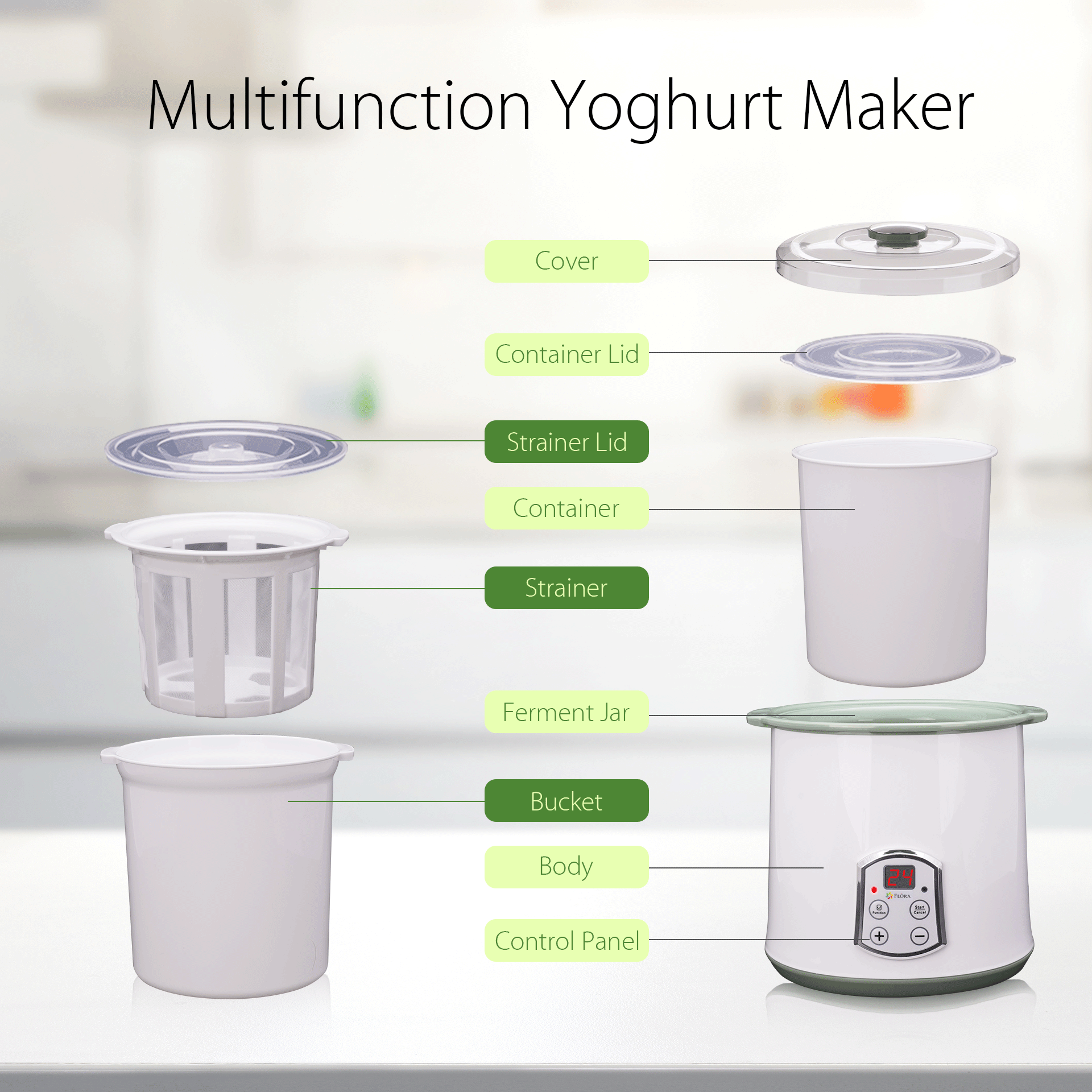 2L Electric Yogurt Maker Machine - Automatic Home Made Yogurt & Fermented Curd Maker with Food Grade Jar for DIY Yogurt, Rice Wine & Healthy Snacks | Perfect for Kitchen, Gifts & Healthy Lifestyle