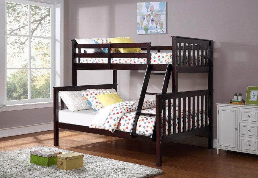 Tofino Twin Over Full Wooden Bunk Bed - Solid Wood Frame, 3 Color Options for Kids & Teens Bedroom, Guest Room or Vacation Home