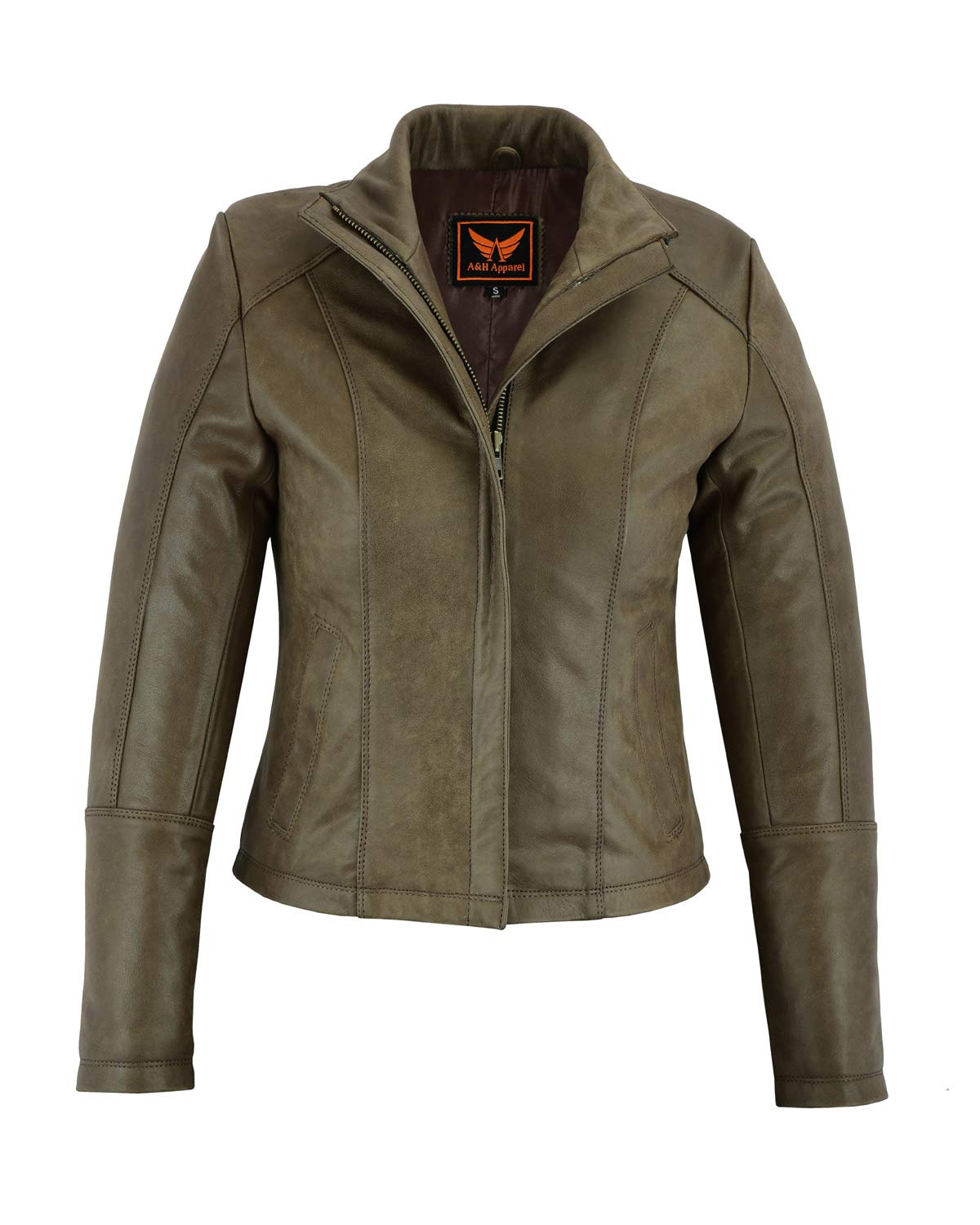A&H Apparel Women's Lightweight Cowhide Leather Motorcycle Jacket - Stylish & Comfortable for Riding, Casual Outfits & Everyday Wear