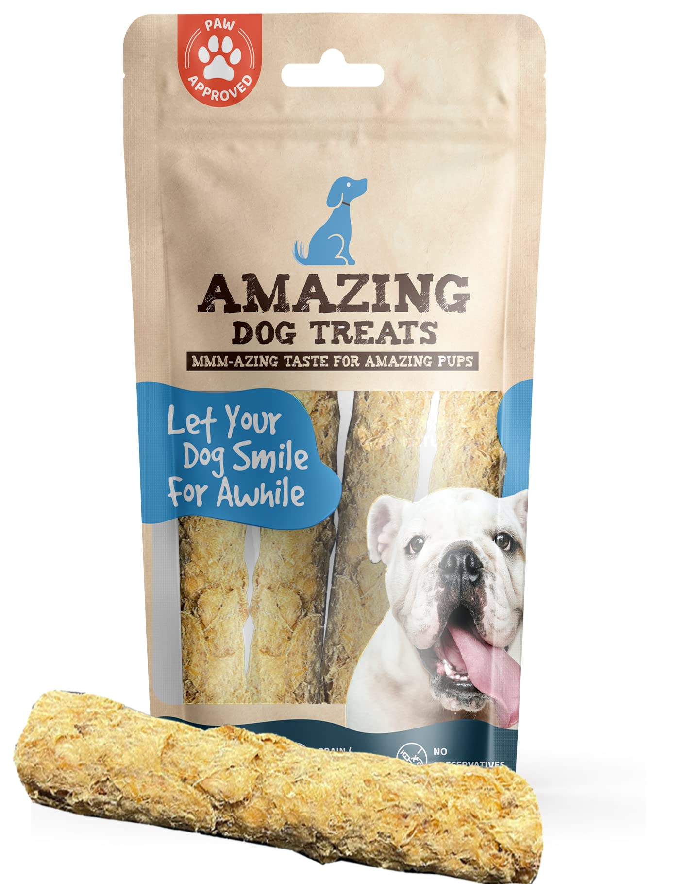 Premium Natural Bully Stick Dog Treats - 5 Count All-Natural No Hide Chews for Puppies & Adult Dogs - Perfect for Training, Teething & Dental Health