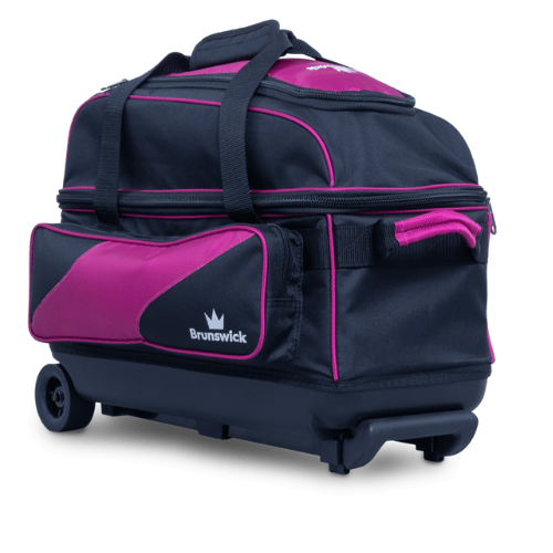 Brunswick Zone Double Roller Raspberry Bowling Bag - Durable & Stylish Bowling Gear for Men & Women - Perfect for League Play, Tournaments & Casual Bowling