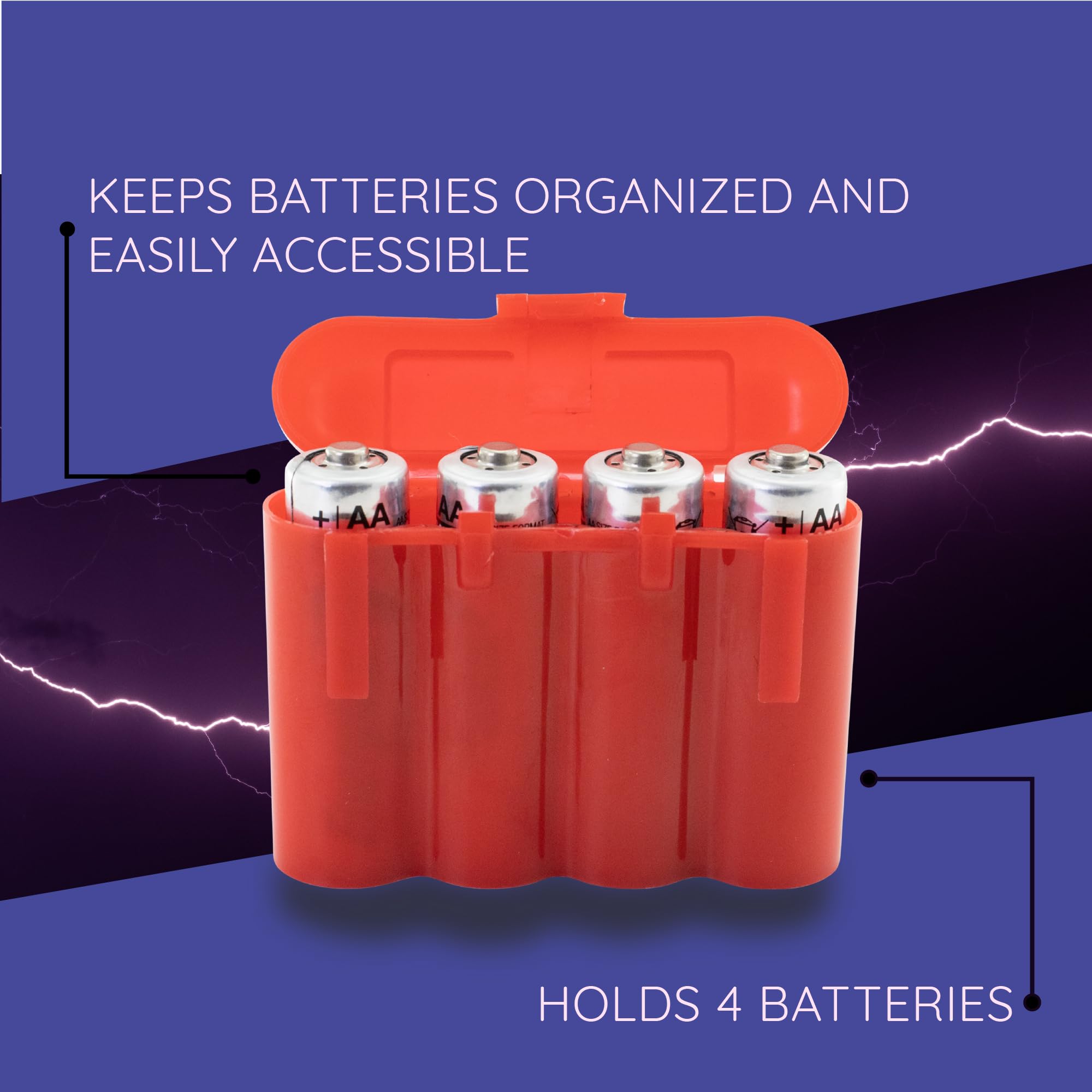 3 Pack AA AAA CR123A Battery Holder Storage Cases - Durable Plastic Battery Organizer for Home, Office, and Travel Use