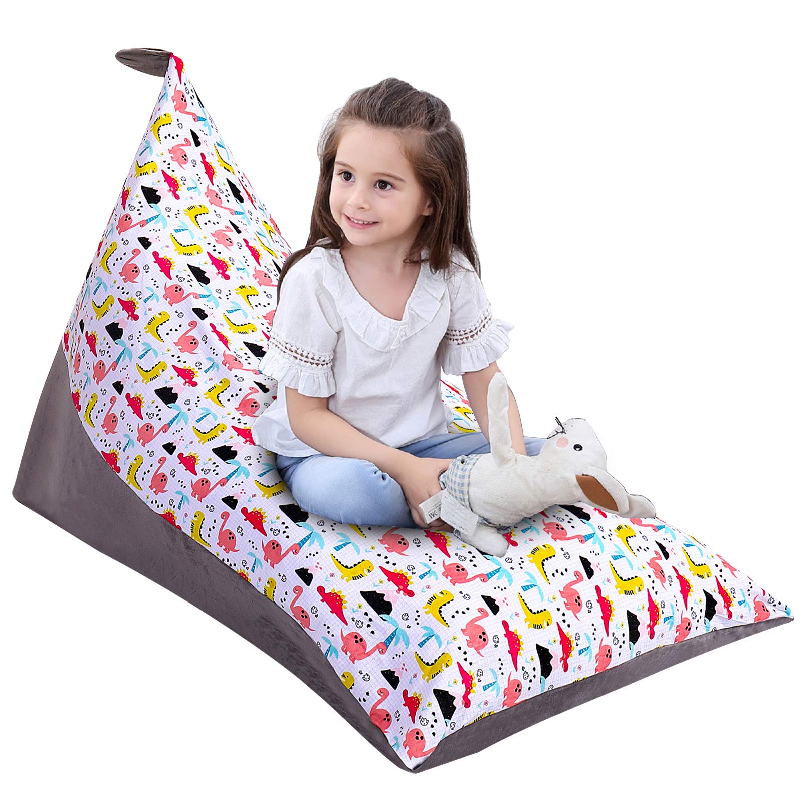 Soapow Plush Toy Storage Bag Organizer - Portable Folding Lounge Chair for Teens & Adults (30