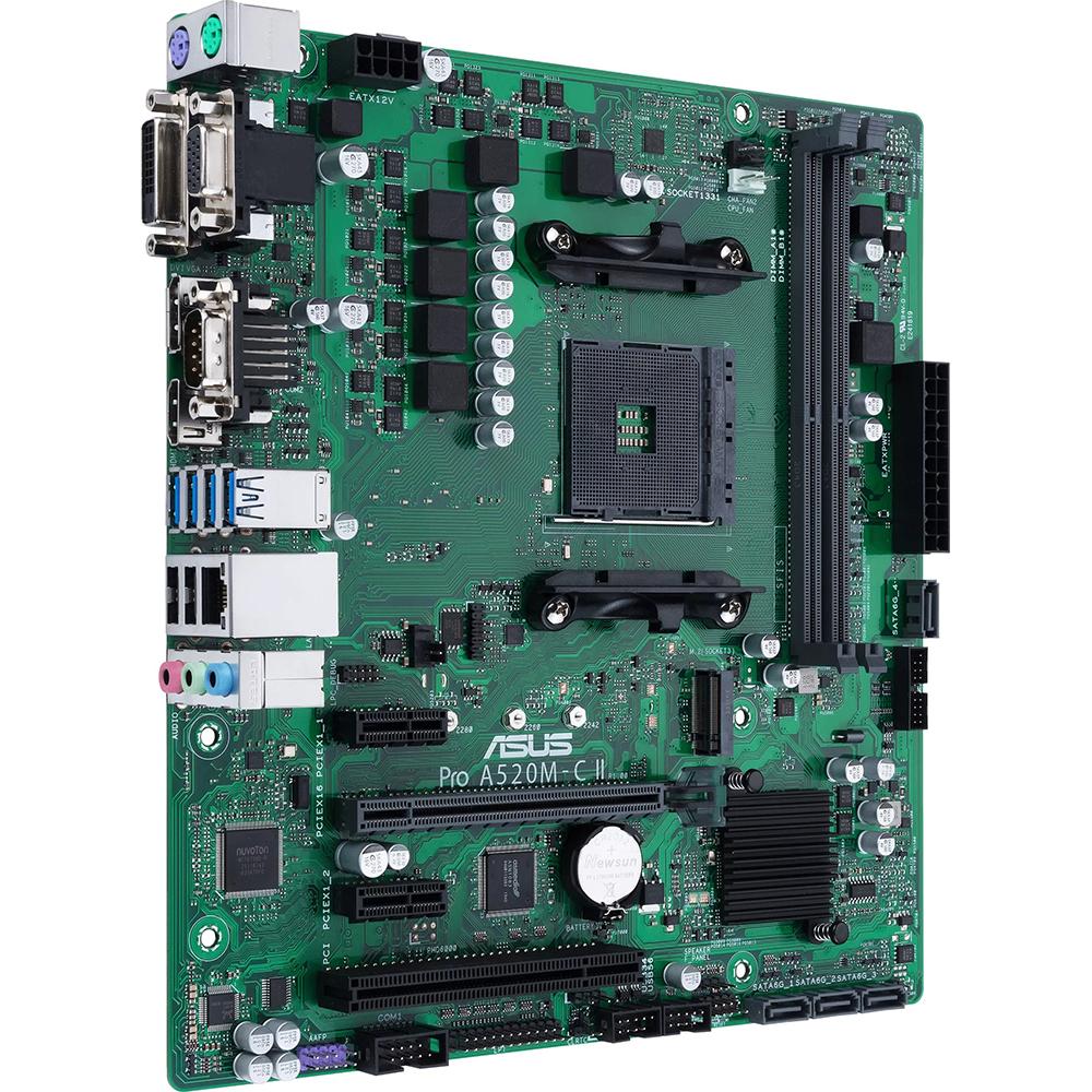 ASUS PRO A520MC II CSM Motherboard - AMD Socket AM4, DDR4, PCIe 4.0, USB 3.2 Gen 2 - Perfect for Gaming PCs, Workstations & Home Office Builds