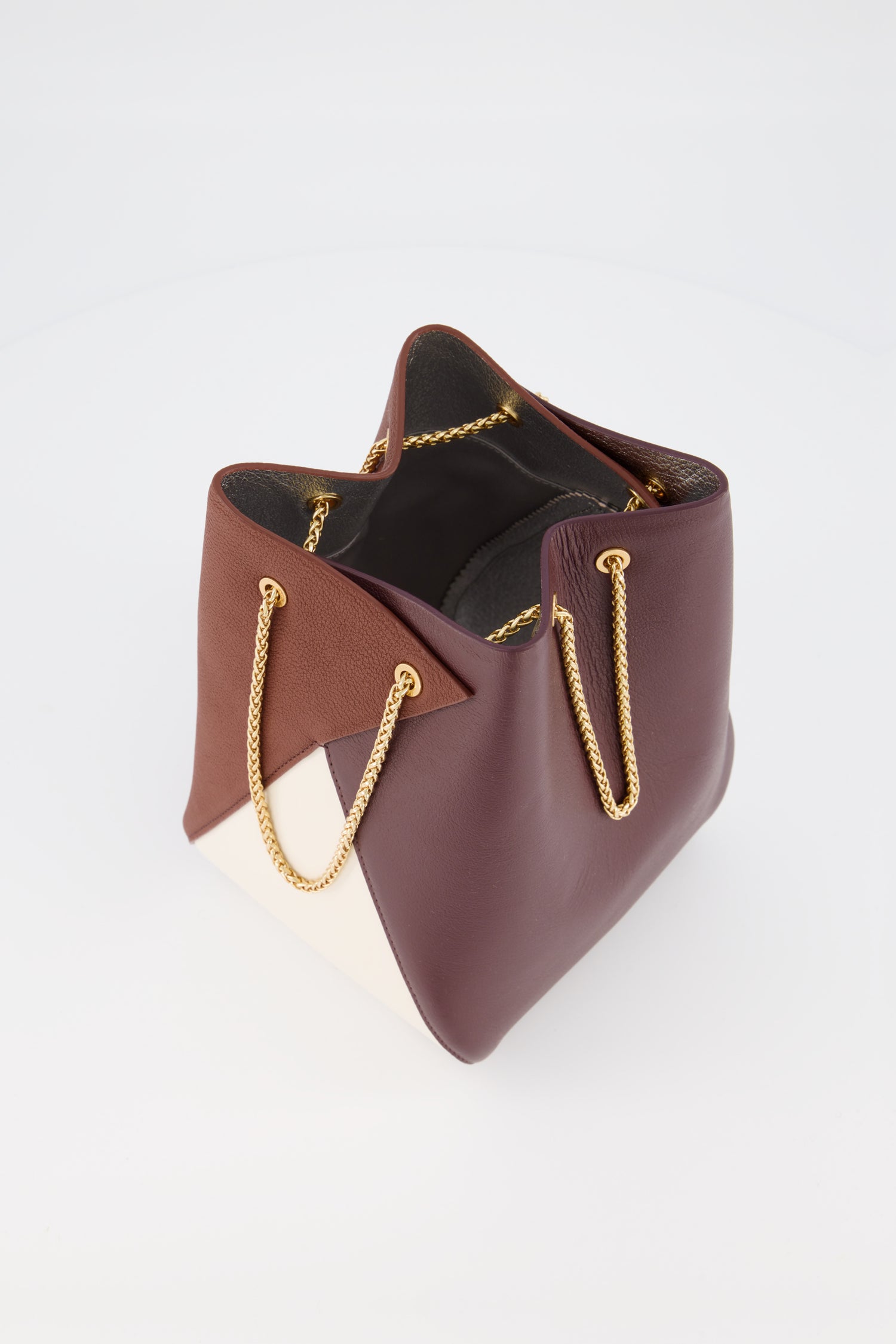 Volon Noche Brown/Wine Leather Bucket Bag for Women - Stylish Handbag for Everyday Use, Work, and Travel