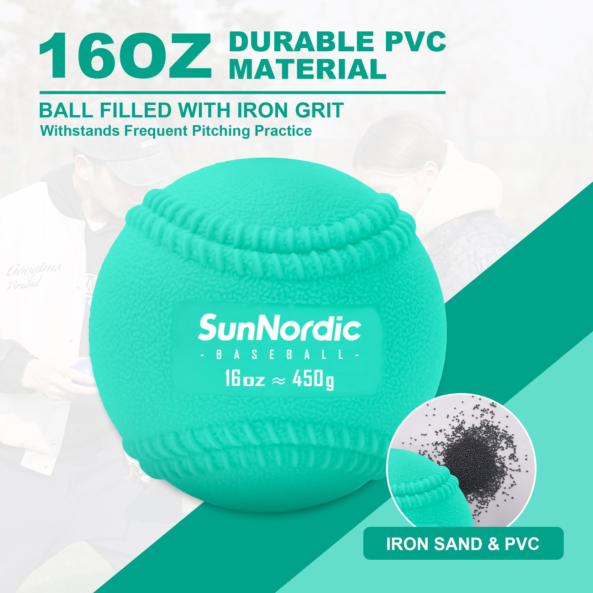 9 Pack Weighted Baseballs (16 oz) - Professional Hitting & Pitching Training Balls for Power Development - Perfect for Baseball Practice, Batting Drills & Strength Training - Suitable for All Skill Levels from Beginners to Pros