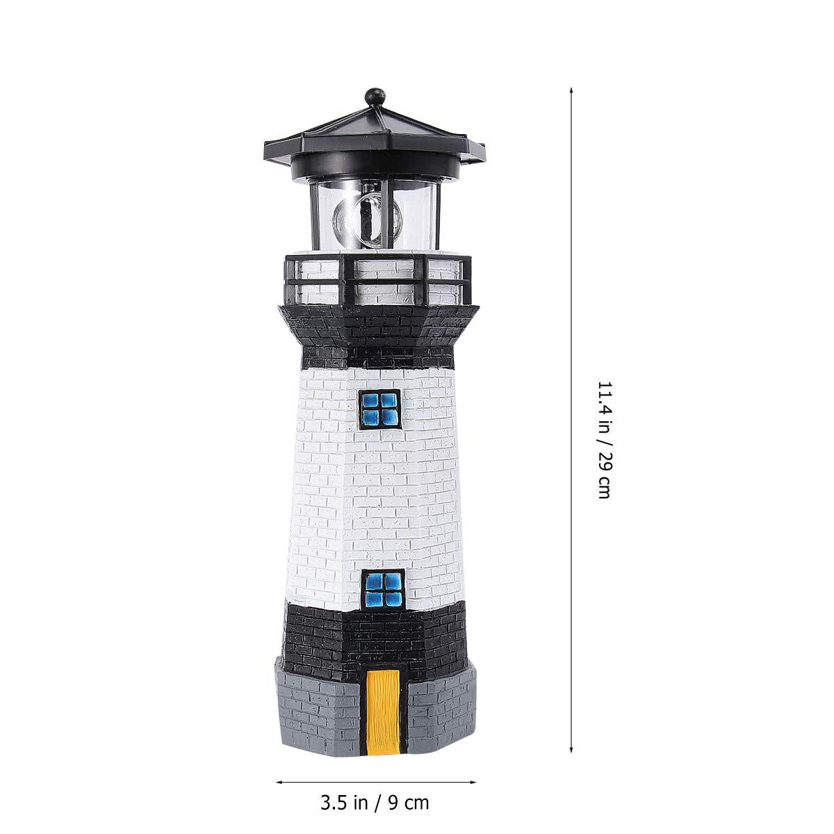 1pc Solar Powered Outdoor Lighthouse Garden Light - Waterproof Rotating LED Solar Lamp for Lawn, Yard, and Pathway Decoration | Perfect for Patio, Backyard, and Landscape Lighting at Night