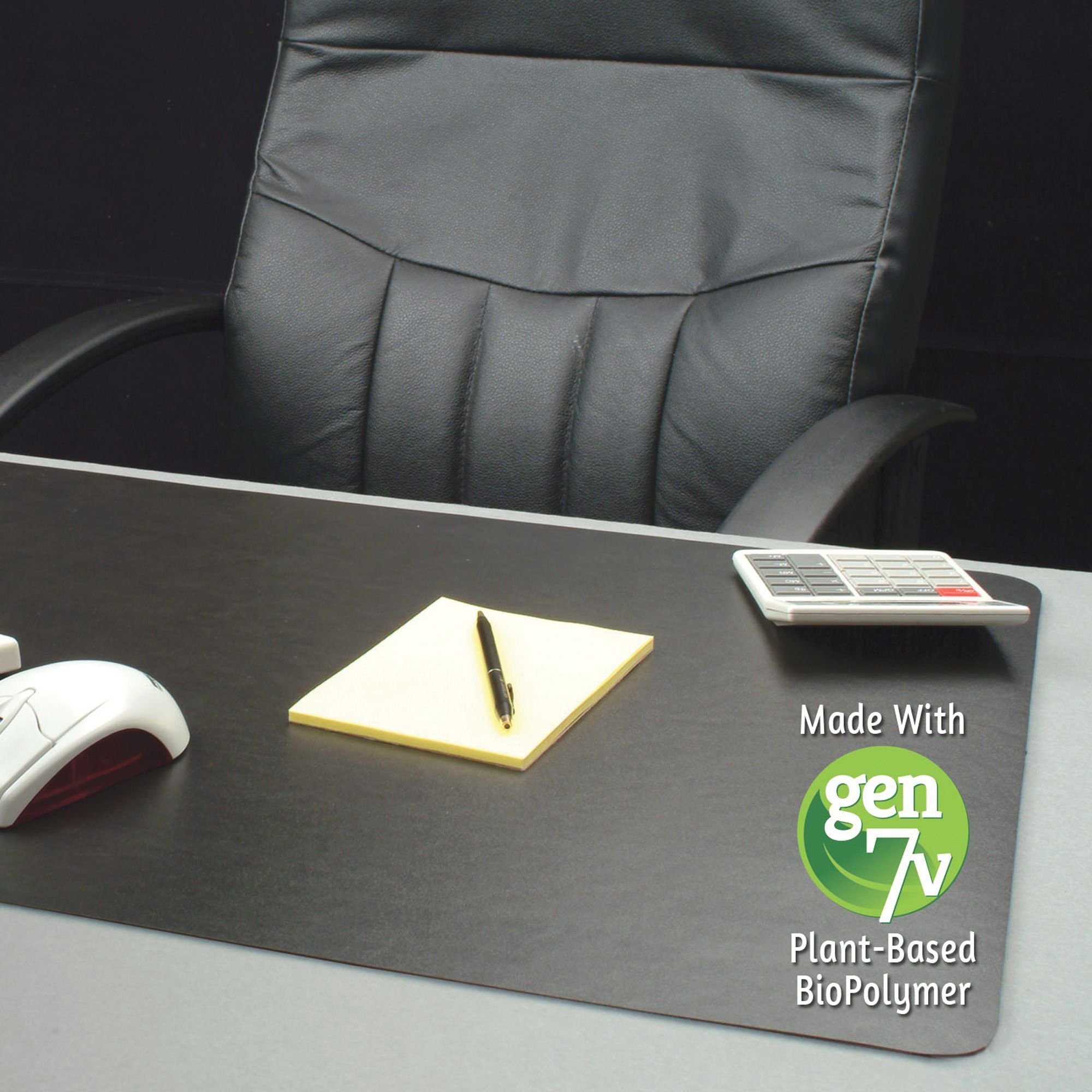Eco-Friendly Lorell LLR39654 Bio-Based Black Desk Pad - Non-Slip Writing Surface for Office, Home & Study | Protects Desks from Scratches & Spills