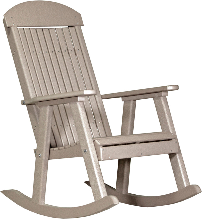 LuxCraft Premium Wooden Porch Rocking Chair - Comfortable Outdoor Rocker for Patio, Garden & Deck Relaxation