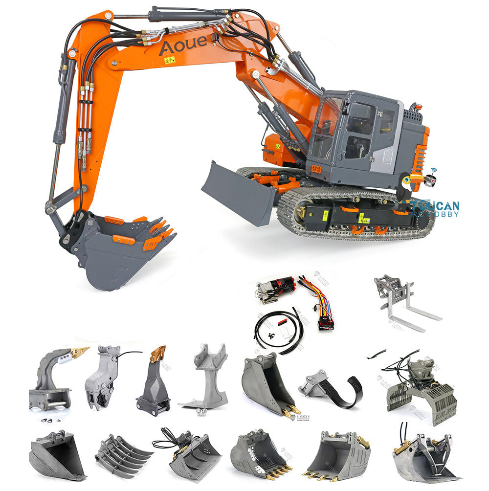 LESU 1/14 Scale Metal Hydraulic RC Excavator with 3-Section Ripper Bucket - Remote Control Construction Toy for Digging, Tree Removal & Compacting - Perfect for Kids & Adults Outdoor Play, Construction Simulation & DIY Projects