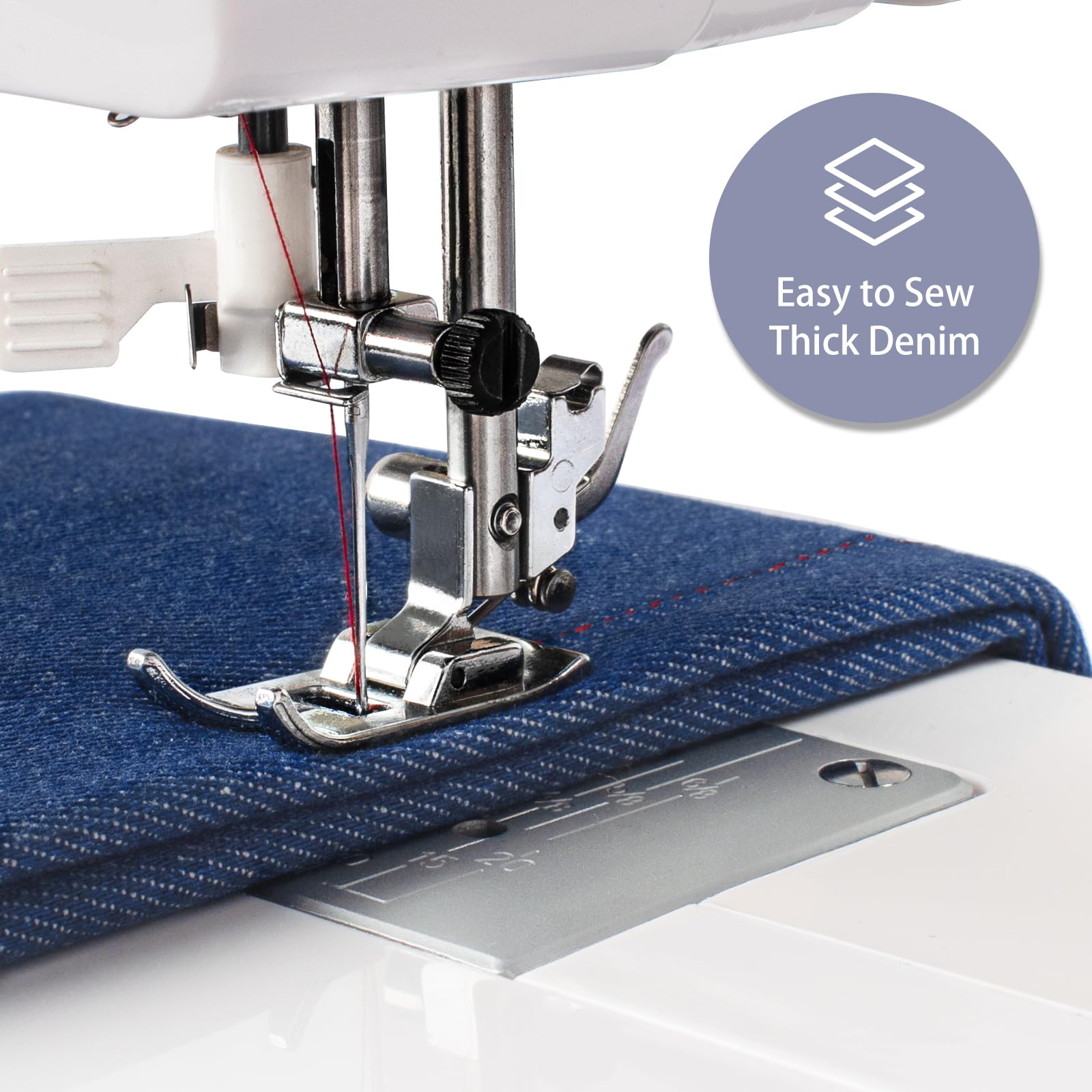 FEIYUE FYe330 Electric Sewing Machine for Home Use with Foot Pedal & Speed Control - 105 Built-in Stitches, Quiet Servo Motor - Perfect for Beginners & DIY Projects (White) - Ideal for Clothing Repair, Quilting & Crafting