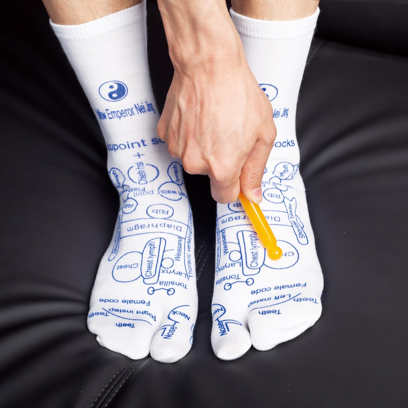 Reflexology Socks with Massage Tools - Acupressure Foot Massage Socks for Men (Size L/XL) - Relieve Foot Pain & Improve Circulation - Perfect for Relaxation After Work, Yoga, or Travel