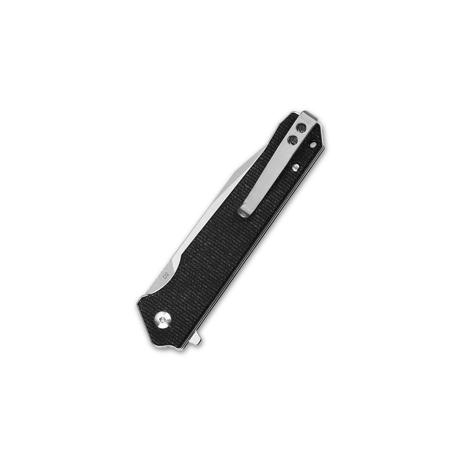 QSP Mamba V2 Folding Pocket Knife - D2 Steel Blade, Black Micarta Handle - EDC Knife for Camping, Hiking & Outdoor Survival