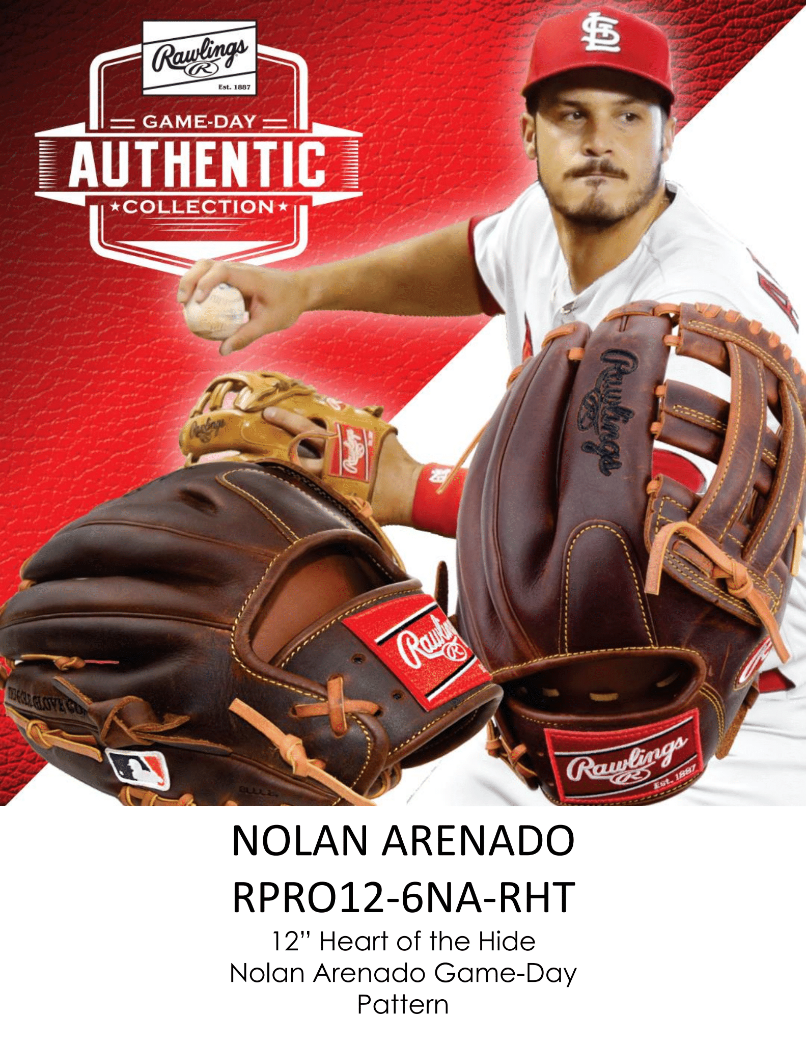 Rawlings Heart of the Hide Series MLB Collection Nolan Arenado Baseball Glove - Premium Leather for Professional Performance, Training & Game Day Use