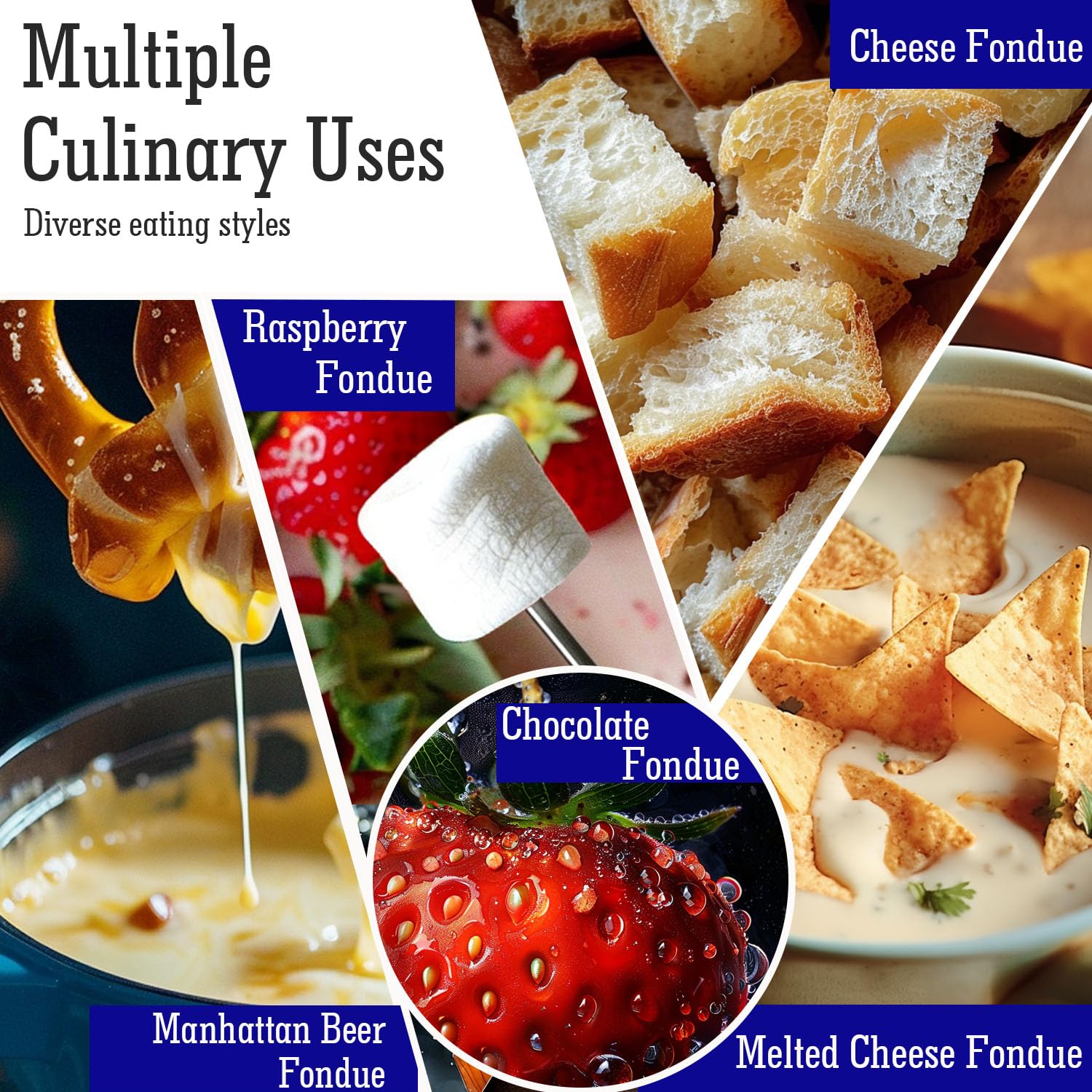 Artestia Serene Summits 2L Large Capacity Fondue Set - Ceramic Cheese & Chocolate Melting Pot with 6 Forks | Perfect for Parties, Christmas, Weddings & Holiday Gifts | Great for Entertaining, Family Gatherings & Romantic Dinners