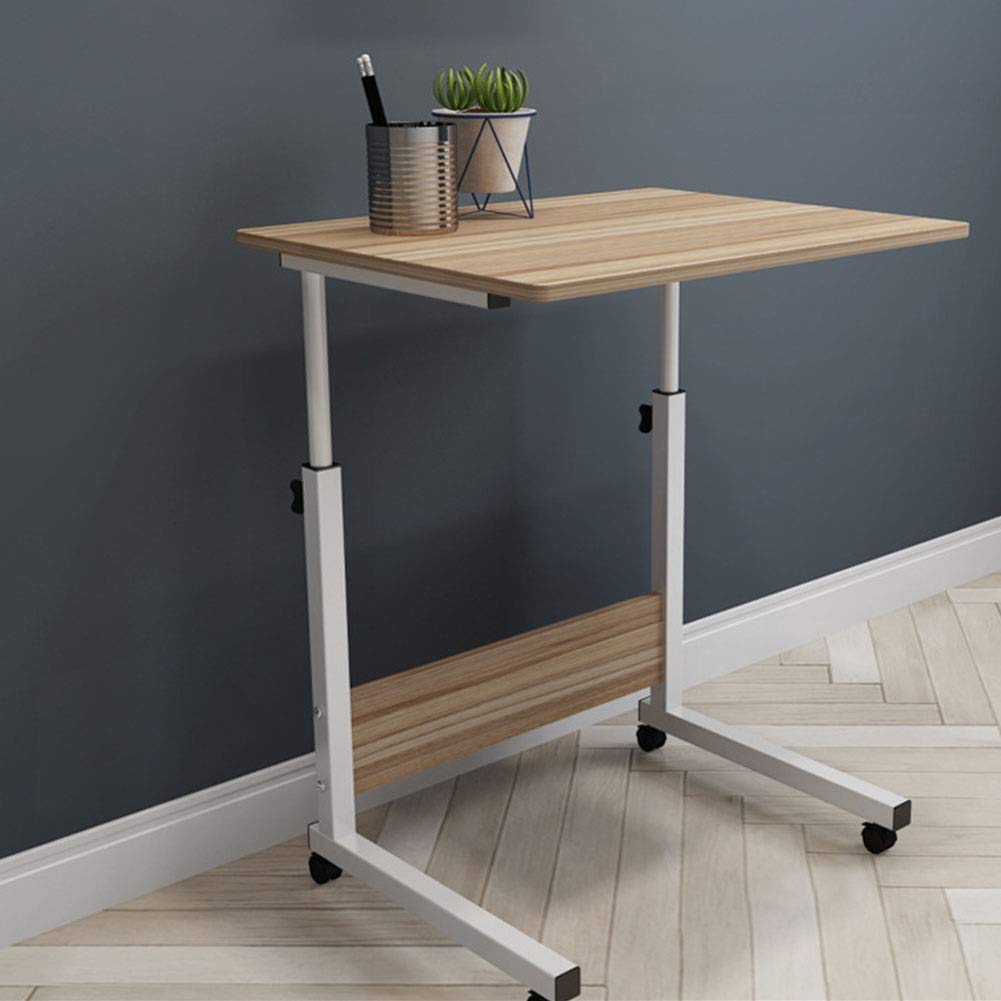 Adjustable Overbed Table with Wheels - Portable Medical Bedside Table for Laptop, Notebook, Food Tray - Ideal for Hospital, Home, Sofa & Bedside Use (Color: A) - Perfect for Patients, Elderly & Home Office