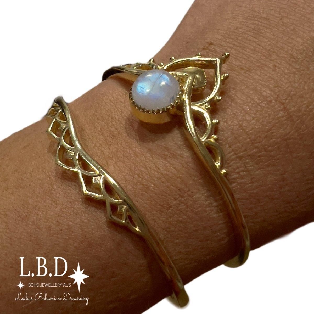 Boho Temple Gold Bangle for Women - Handmade Ethnic Jewelry - Perfect for Festivals, Weddings & Boho Fashion
