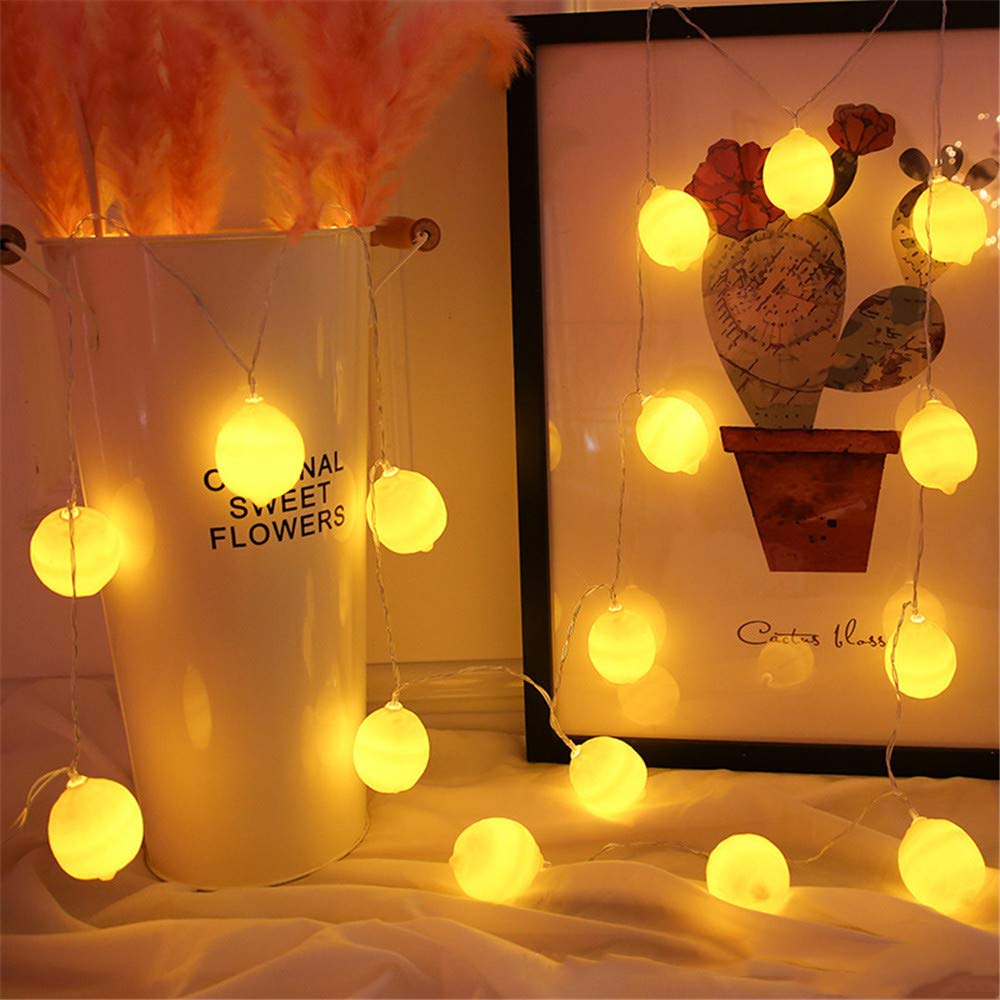 Lemon Pineapple Fairy String Lights - 20FT 40LED Battery Operated Warm White Twinkle Lights for Christmas, Party, Wedding, Festival | Indoor & Outdoor Decor for Home, Garden, Patio, Bedroom