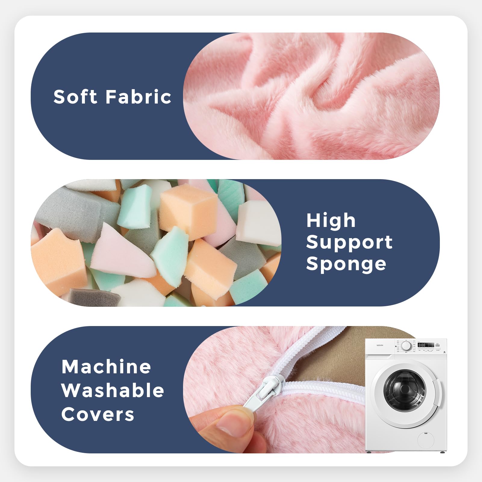 MAXYOYO 3ft Ultra Soft Fur Bean Bag Chair for Adults - Shaggy Pink Lazy Sofa for Living Room, Bedroom & Lounge | Perfect for Relaxing, Gaming & Movie Nights