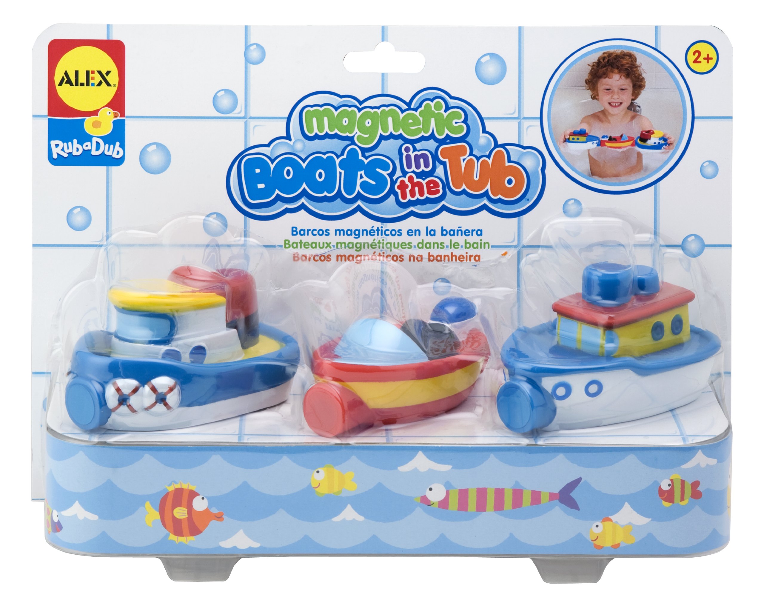 ALEX Toys Magnetic Bathtime Fun Boats for Kids - 3 Pack Floating Bath Toys for Toddlers, Perfect for Bathtub Play and Water Sensory Activities