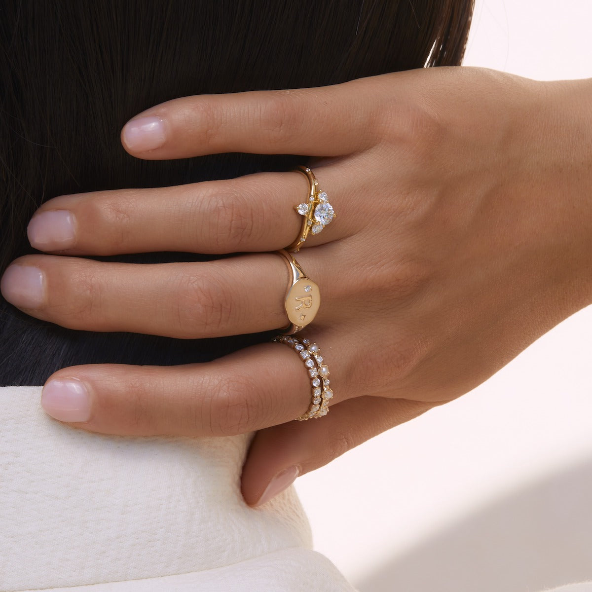 Athena Initial Ring - Personalized Silver Name Ring for Women, Custom Engraved Jewelry Gift - Perfect for Birthdays, Anniversaries & Everyday Wear