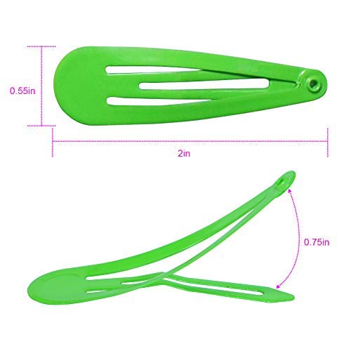 100pcs Light Green Metal Hair Clips for Girls & Women - 5cm Snap Barrettes for Baby, Children & Adults - Perfect for School, Parties, Weddings & Daily Hair Styling