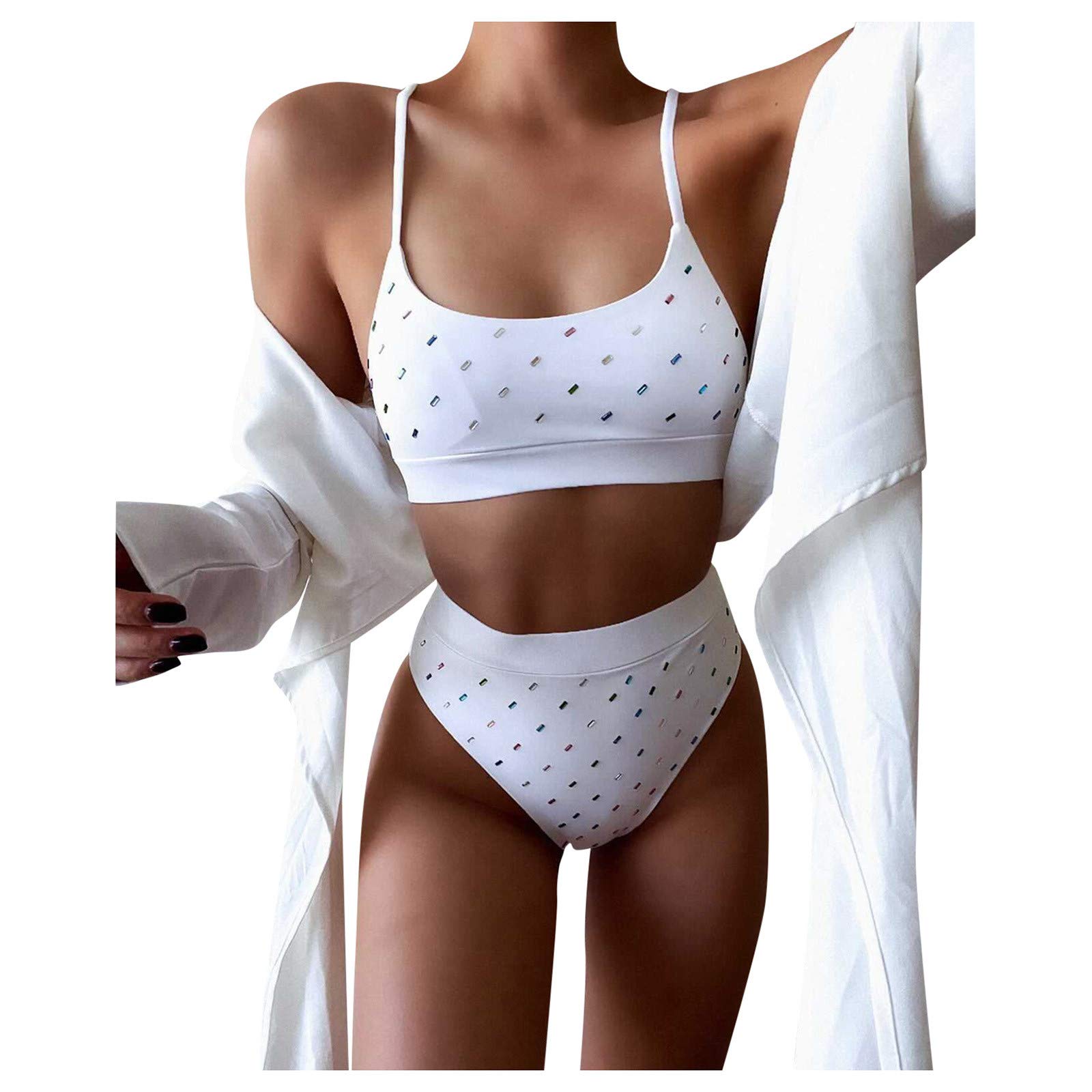 Plus Size Swimsuit Cover Up for Women - Solid Lace Bikini Set with Push Up & Padded Swimwear | Beachwear for Summer Vacation, Pool Party & Tropical Getaway