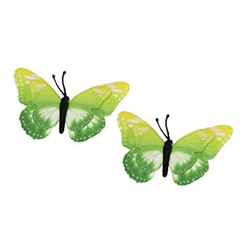 KAVIN 2-Pack Mesh Butterfly Hair Claw Clips for Women & Girls - Non-Slip Hair Pins, Hair Ties, Hair Accessories (Green) - Perfect for School, Work, Parties & Everyday Hairstyles
