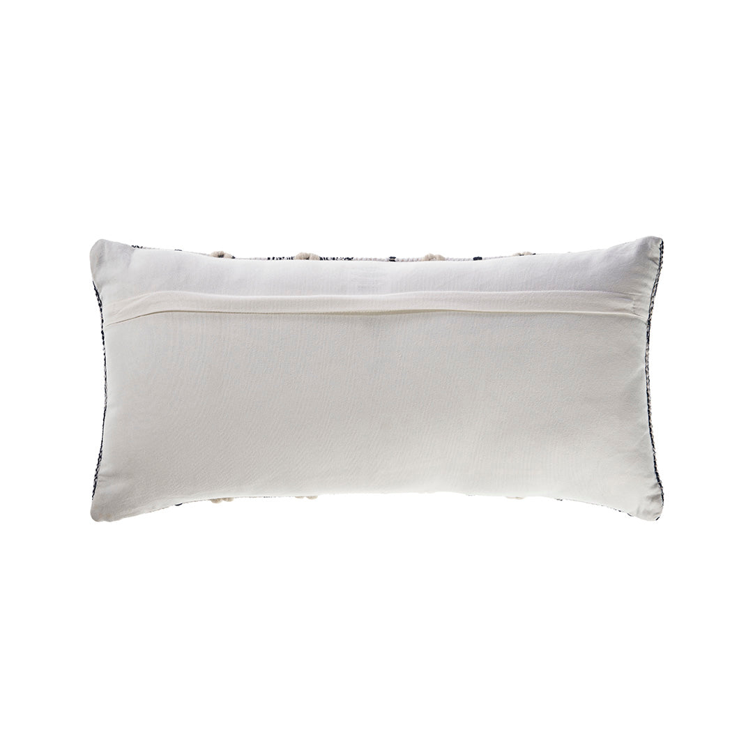 Navy and White Lumbar Pillow - Supportive Cushion for Sofa, Bed & Office Chair - Perfect for Back Pain Relief & Home Decor