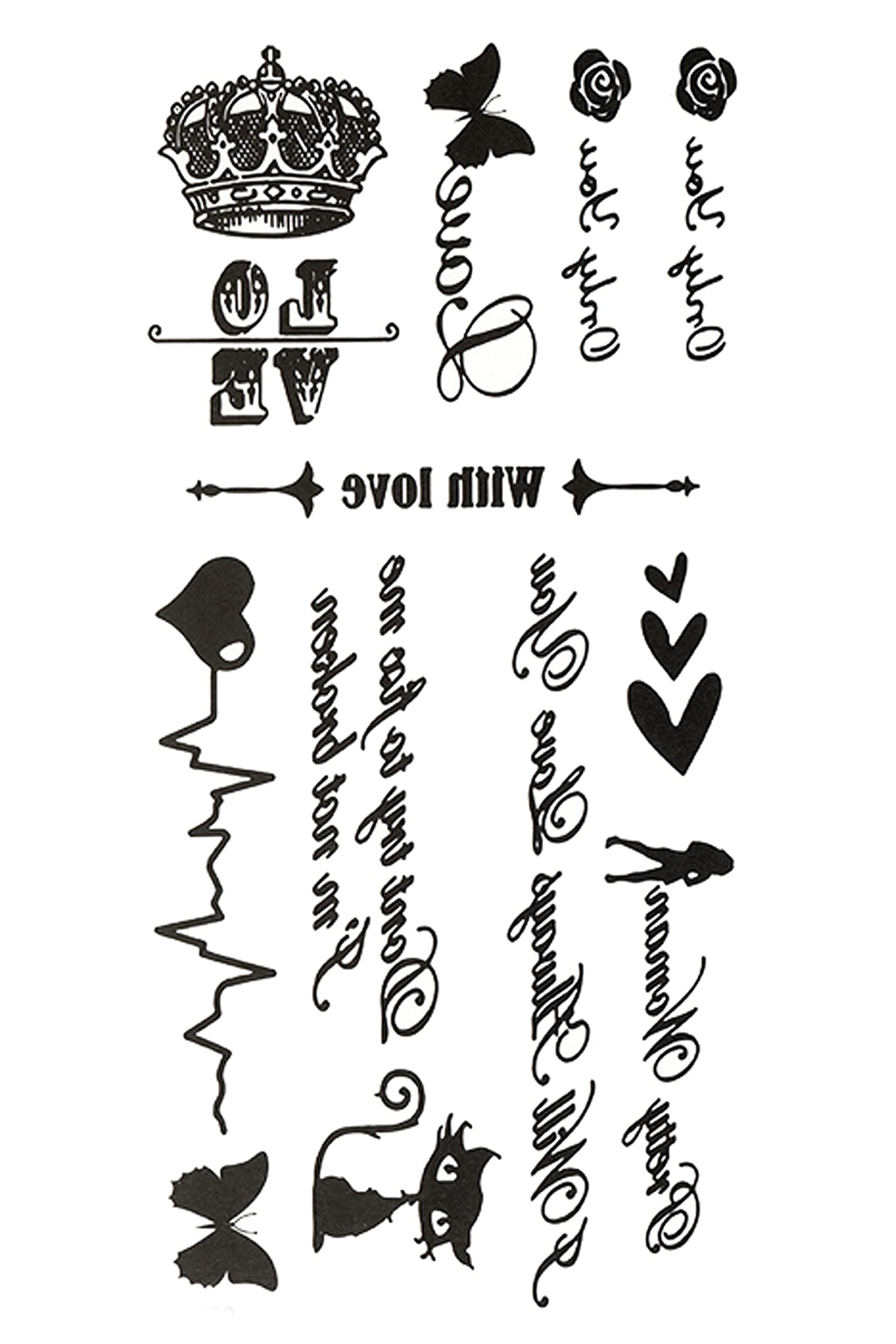 3D Temporary Tattoo Stickers for Men & Women - Waterproof Fake Tattoos with Flowers, Butterflies, Stars & Angel Designs - Realistic Body Art for Adults & Teens (19x9cm) - Perfect for Parties, Halloween, Cosplay & Honeymoon Looks