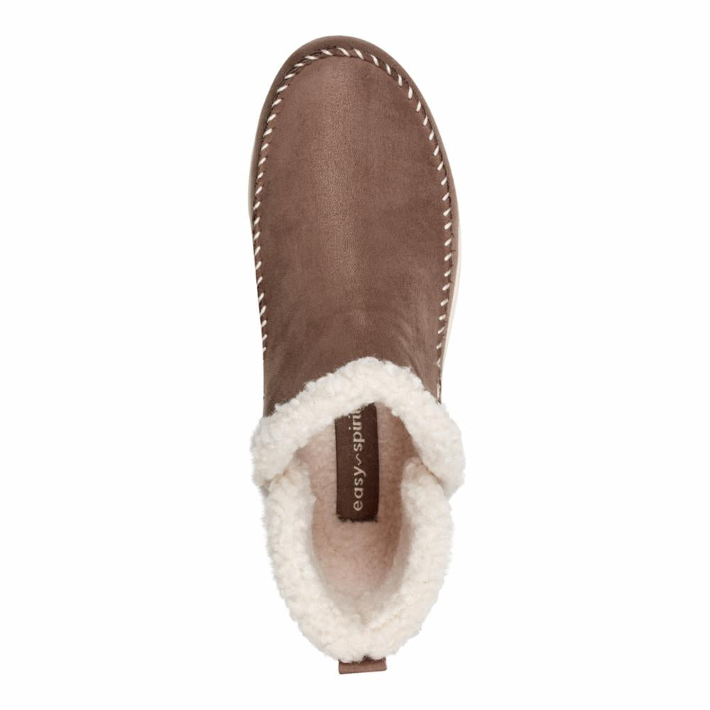 Easy Spirit Women's Tuva2 Comfortable Slip-On Loafers in Brown - Perfect for Work, Travel & Everyday Wear