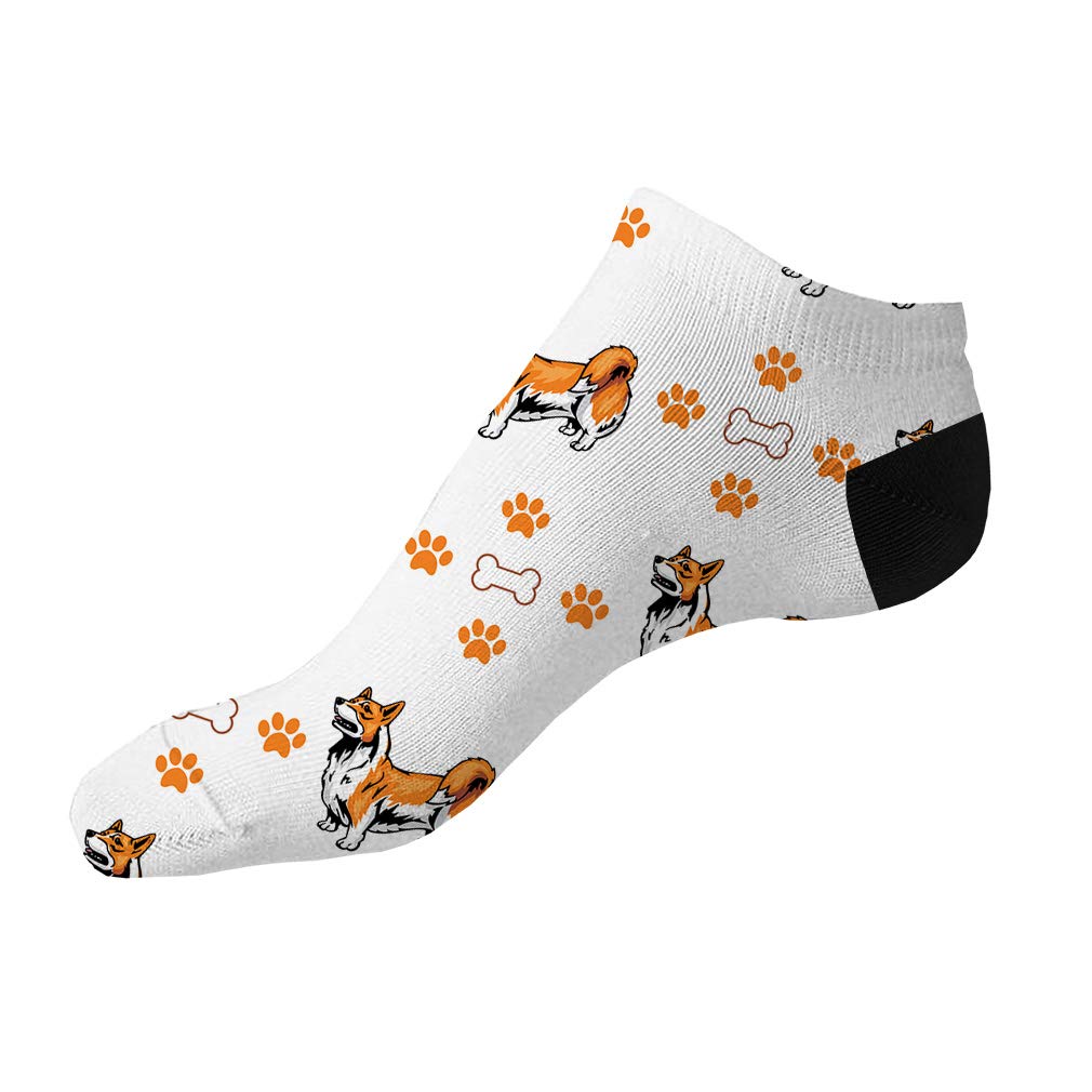 Welsh Corgi No Show Socks for Women & Men - Breathable Polyester Ankle Socks with Fun Pembroke Dog Design - Perfect for Casual Wear, Gifts, and Pet Lovers