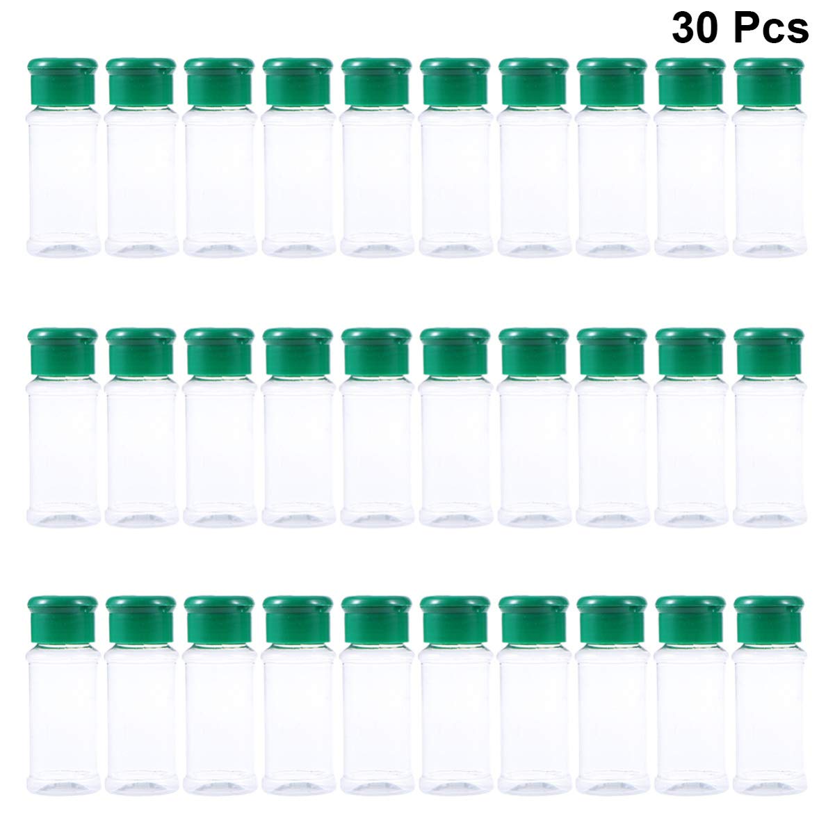 30-Piece Clear Plastic Containers with Lids - Powder Sugar Shaker Jars, Sample Containers & Glitter Bottles - Perfect for Baking, Crafts & Seasoning Storage - BPA-Free, Reusable & Leak-Proof