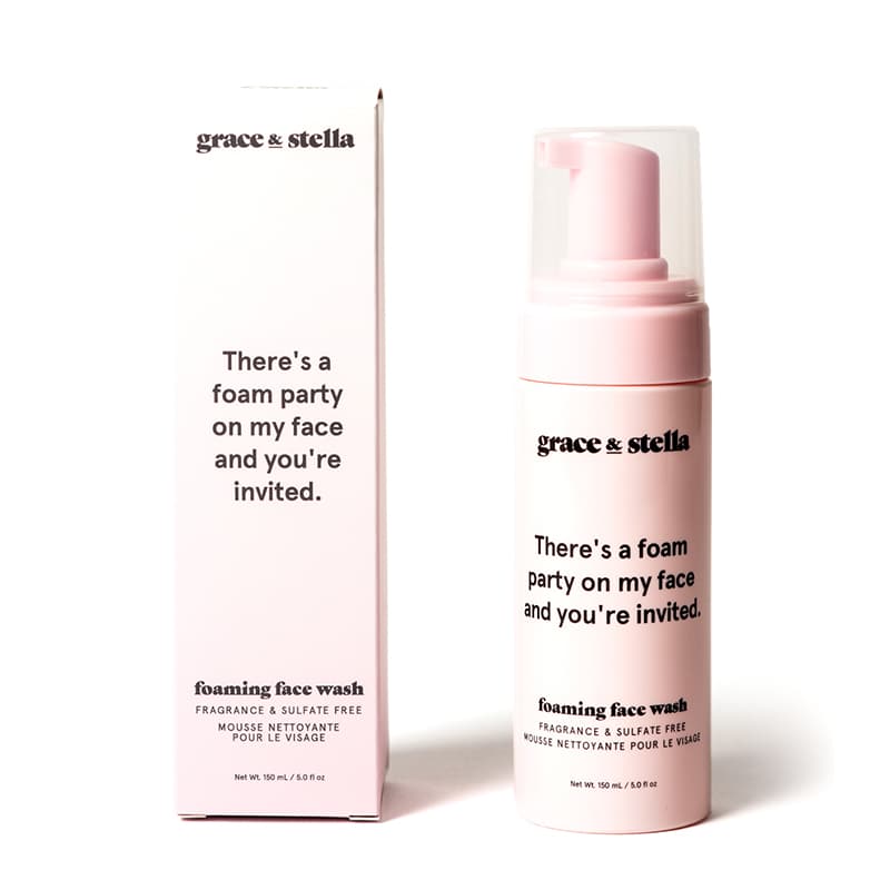 Grace & Stella Foaming Face Wash - Gentle Cleanser for All Skin Types | Hydrating & Refreshing Facial Cleanser | Perfect for Morning & Night Skincare Routine