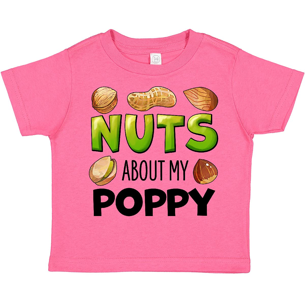Inktastic Nuts About My Poppy Peanut Almond Pistachio Toddler T-Shirt - Cute Graphic Tee for Kids, Funny Nut-Themed Shirt for Toddlers - Perfect for Family Outings, Playdates & Casual Wear