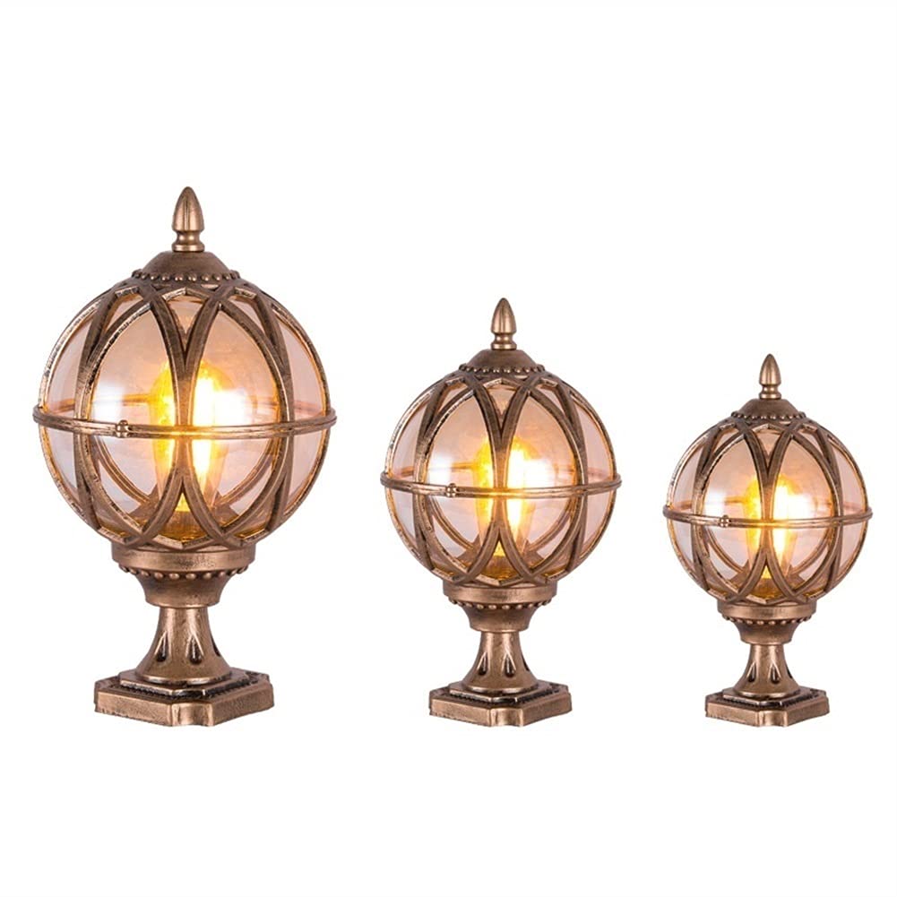 Waterproof Outdoor Column Light Fixture - Landscape Pole Lantern for Garden, Yard, Pathway | Durable Rainproof Exterior Lighting for Patio, Driveway & Pool Area Decor