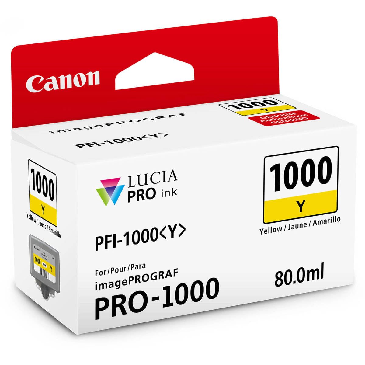 Canon PFI-1000Y Yellow LUCIA PRO Ink Cartridge 3-Pack - Compatible with imagePROGRAF PRO-1000 Printer | Professional Photo Printing, Fine Art Reproduction, Graphic Design Projects