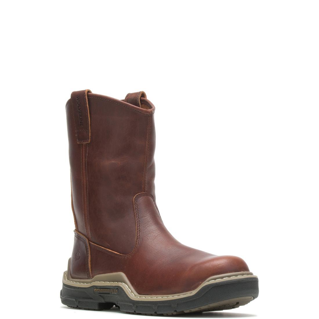 Raider DuraShocks CarbonMax Pull On Wellington Work Boot for Men - Waterproof Slip Resistant Safety Boots - Ideal for Construction, Farming & Outdoor Work (Peanut Brown)