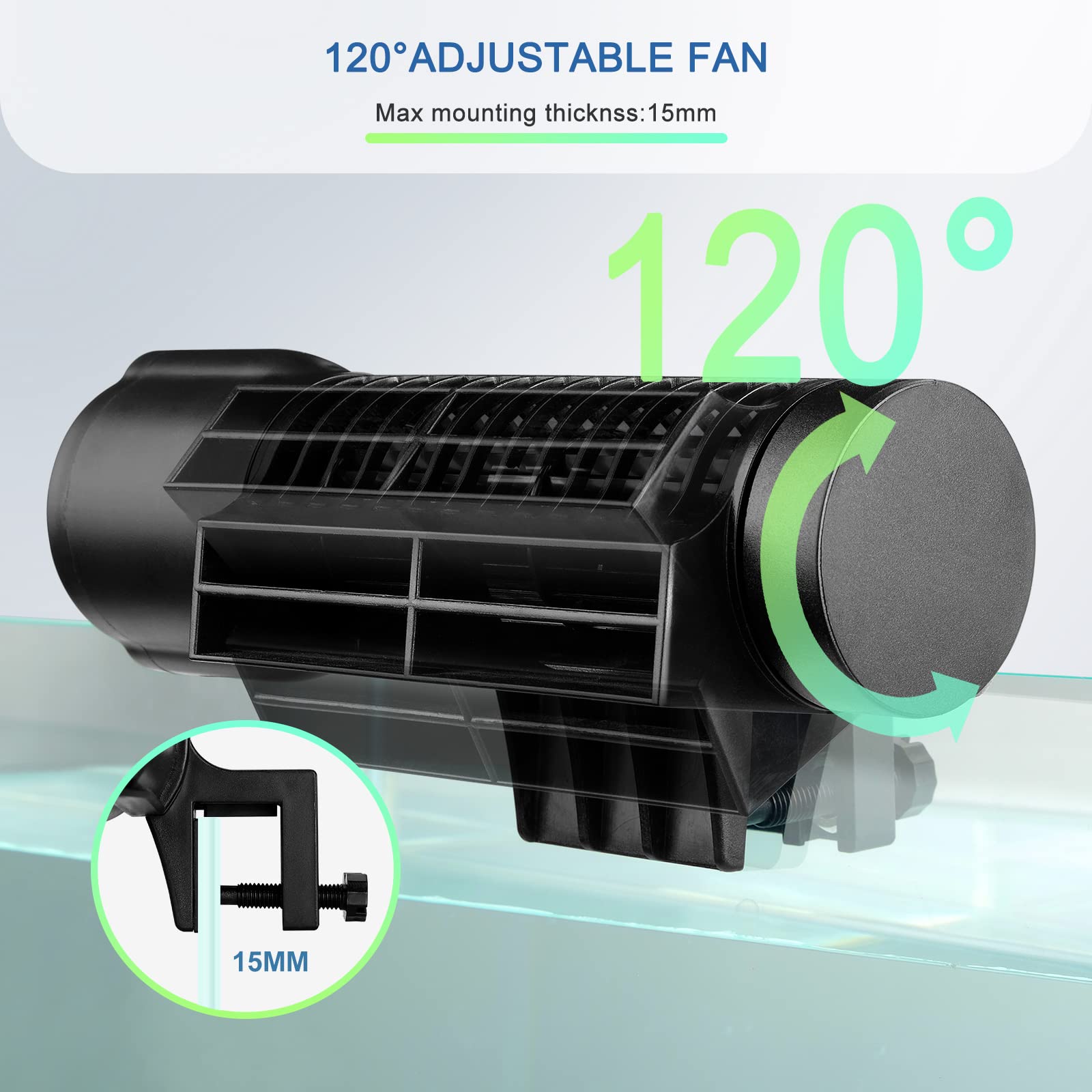 12V Aquarium Chiller Cooling Fan with Adjustable Knob - DC Cross-Flow Fan for Fish Tanks (3W) | Wide Airflow for Freshwater & Saltwater Aquariums | Perfect for Summer Temperature Control