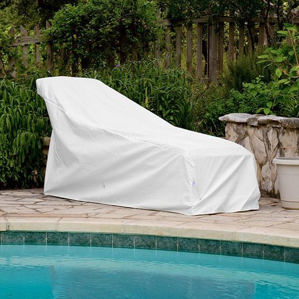 Stretchable Wide Chaise Lounge Cover - Waterproof & UV Resistant Outdoor Furniture Protector for Patio, Poolside, and Garden Use