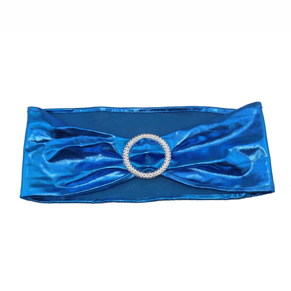 100 Pack Spandex Lycra Wedding Chair Sash Bands - Elegant Lake Blue Chair Covers for Wedding, Birthday Party & Event Decorations - Perfect for Banquet Halls, Reception Venues and Home Celebrations