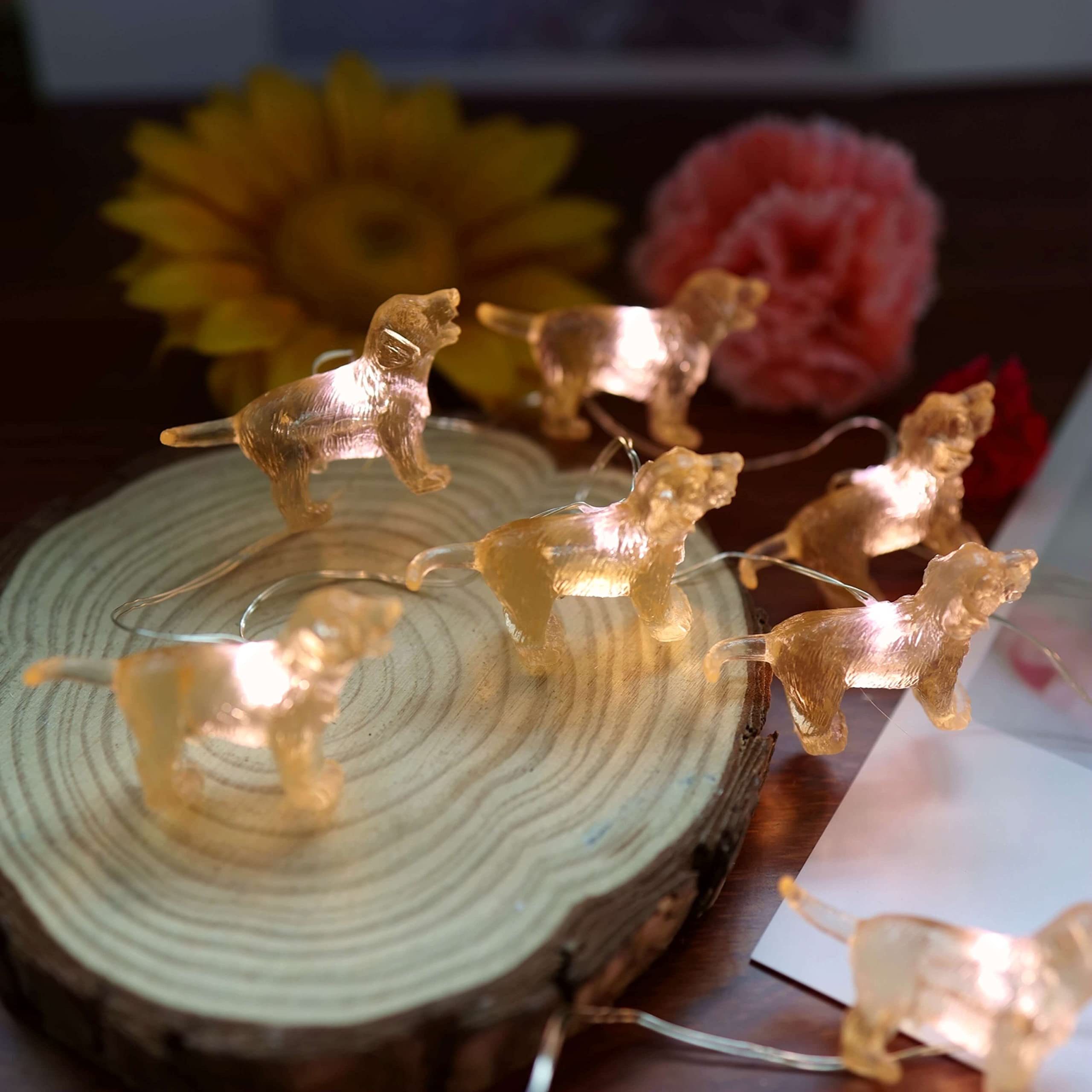 20LED Labrador Puppy Fairy String Lights - 8ft USB/Battery Operated Cute Decorative Lights for Bedroom, Birthday, Christmas & Thanksgiving | Novelty Dog Gifts for Women, Home Decor, Party Lighting