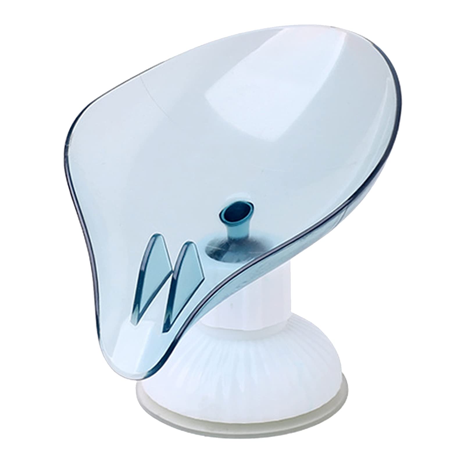 FAKEME Leaf Shaped Soap Box - Non-Drain Soap Holder Dish for Bathroom & Kitchen Storage (Blue) | Perfect for Guest Bathrooms, Spa Decor & Vanity Organization